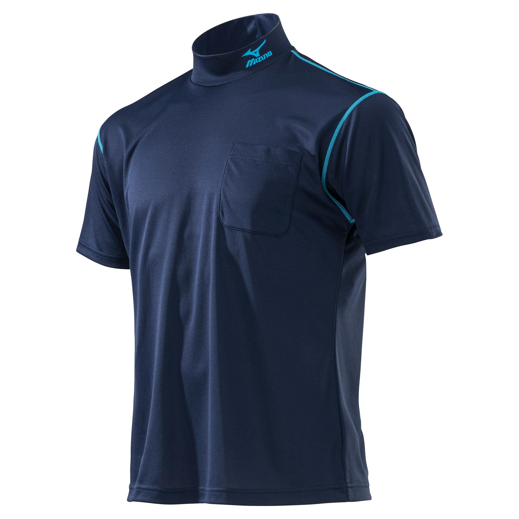 

MIZUNO Navi Dry Short Sleeve Work f2ja0182 Dress Navy x 2XL High-Neck Shirt, Unisex, (82), Sax,