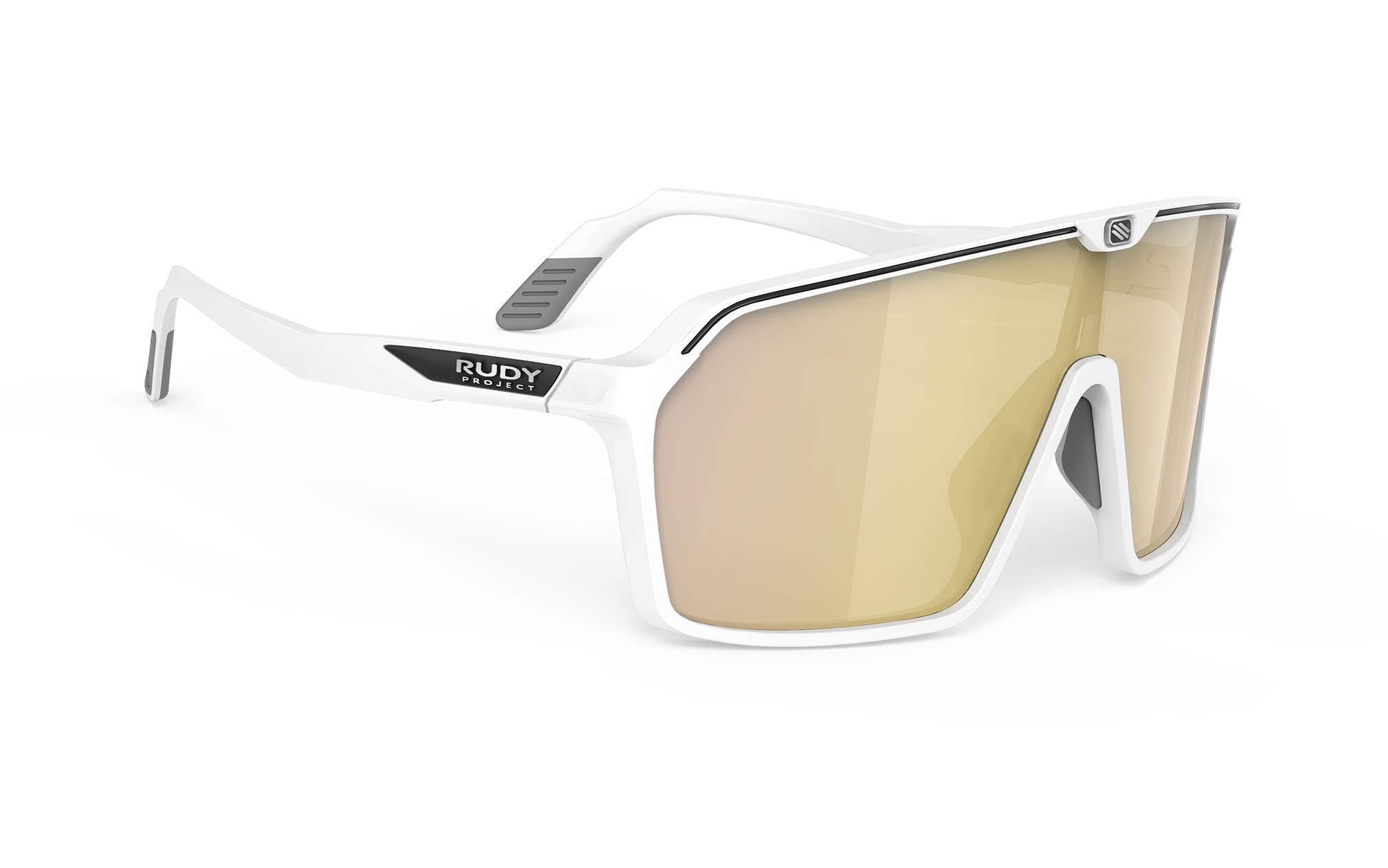 Sports Sunglasses White Matte Multi Laser Gold SPINSHIELD Suitable for Road and Golf [Rudy Project] - Cycling, Bikes, Jogging, - SP725758-0000