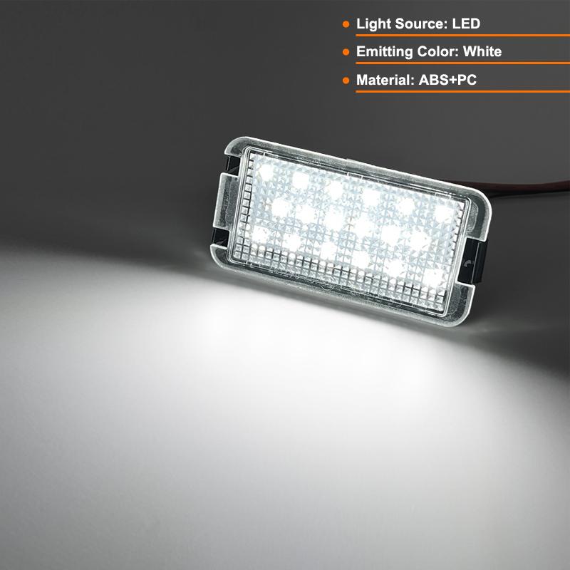 2Pcs LED License Plate Light For Seat Leon 1M Altea Arosa Cordoba Ibiza 6L Toledo 5P Replace OEM 5P0943021