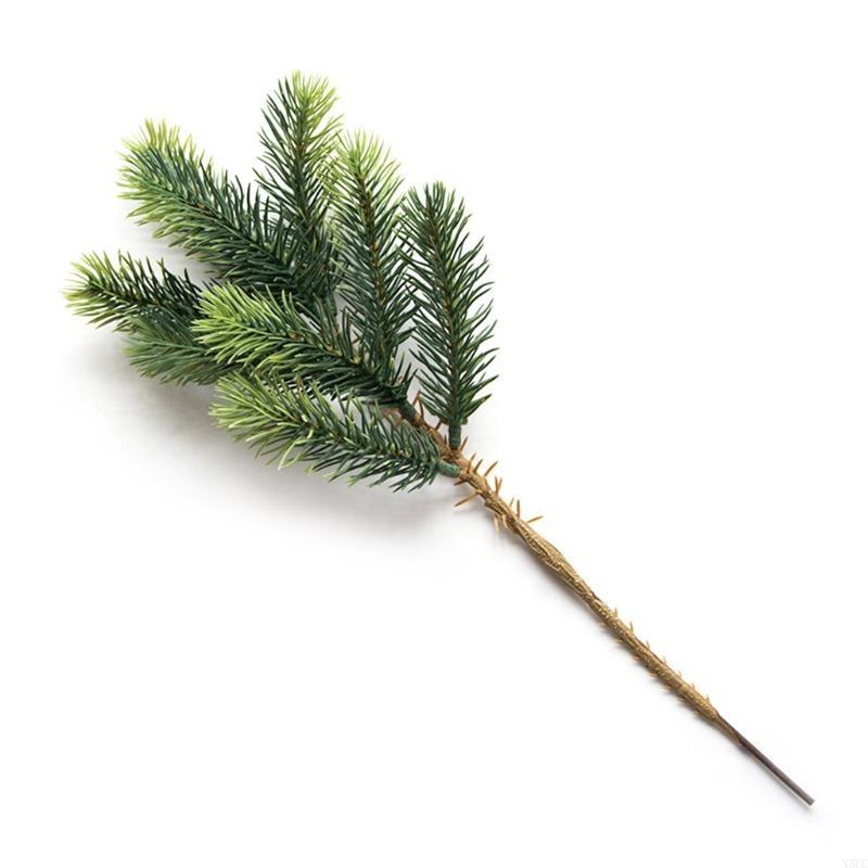 Christmas Artificial Leaves Simulation Pine Tree Branch for DIY Flower Arrangement Home Decoration Simulated Leaves X3UC