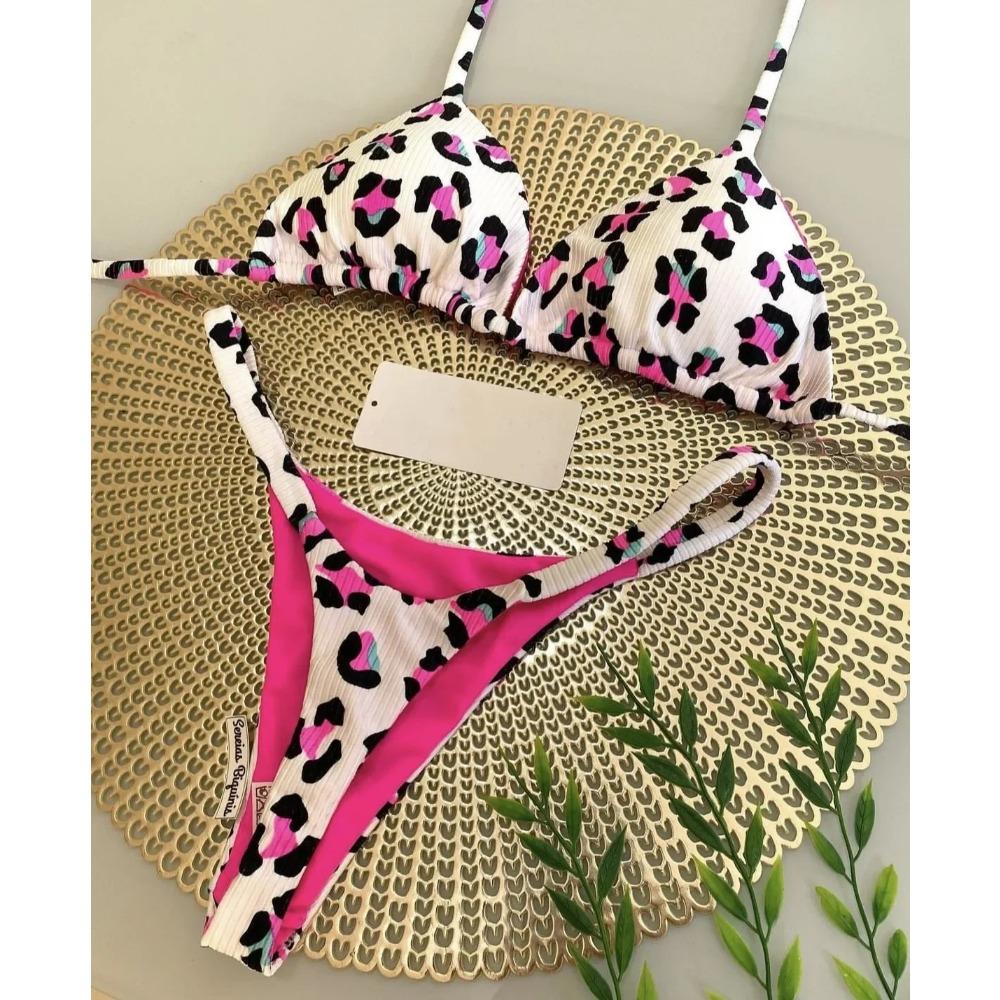 2025 Brazilian Bikini Women Suit, Beach Fashion, Sexy Thong Swimsuit, Cute Cherry Print
