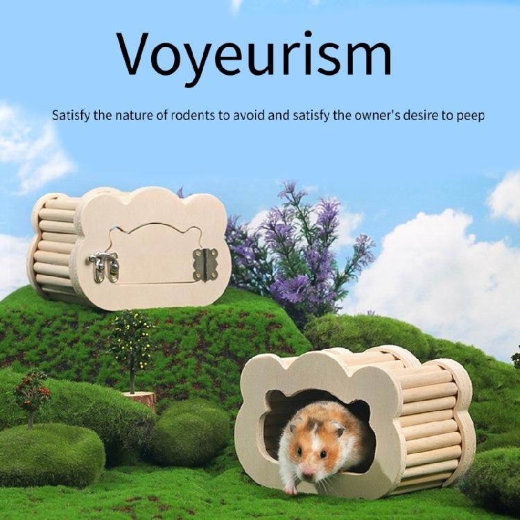 Small Animal Wood Shelter House Small Pet House Cage Accessories Habitat House Hamster Hideouts Playhouse for Chipmunks