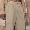 GMXIA Workwear Pants Spring Summer Women Comfortable Casual Neutral Style Drawstring Large Pockets Wide Leg Work Pants
