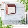 Gardenmaster Mailbox with Dial Lock, 38cm Wide X 12cm Deep X 37cm High (Postbox/Delivery Box), Wall-Mounted, Brown/Ash, WP1603D(BR/WWD)