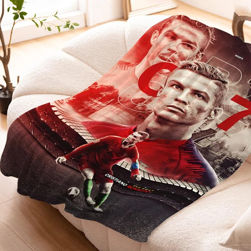 Sofa Blankets for Winter Cristiano Ronaldo Warm Knee Bed Fleece Custom Camping Fluffy Soft Blankets Microfiber Bedding King Size