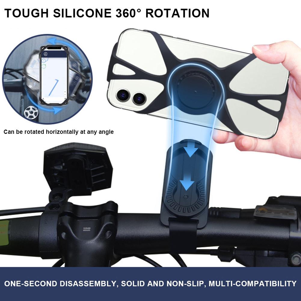 Silicone Bike Phone Mount Phone Stand Bracket Anti-Shake Bicycle Phone Clip Adjustable Bicycle Phone Holder for 4.5-7 Inch Phone