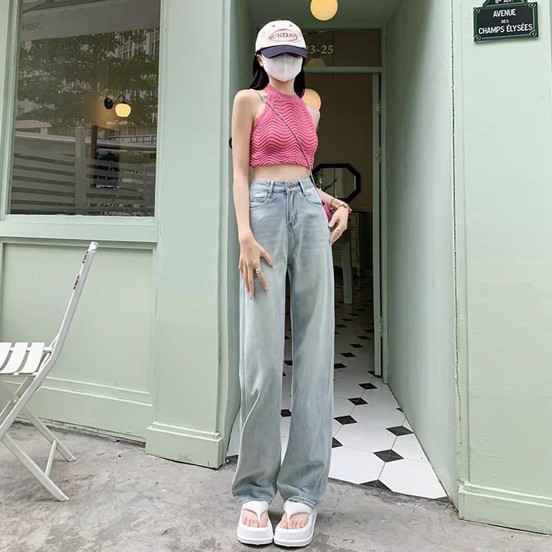 

Women s Light Wash High Waist Jeans - 2024 Spring/Autumn Collection: Slimming, Loose, Drapey, Narrow Straight Leg Pants 4X Large