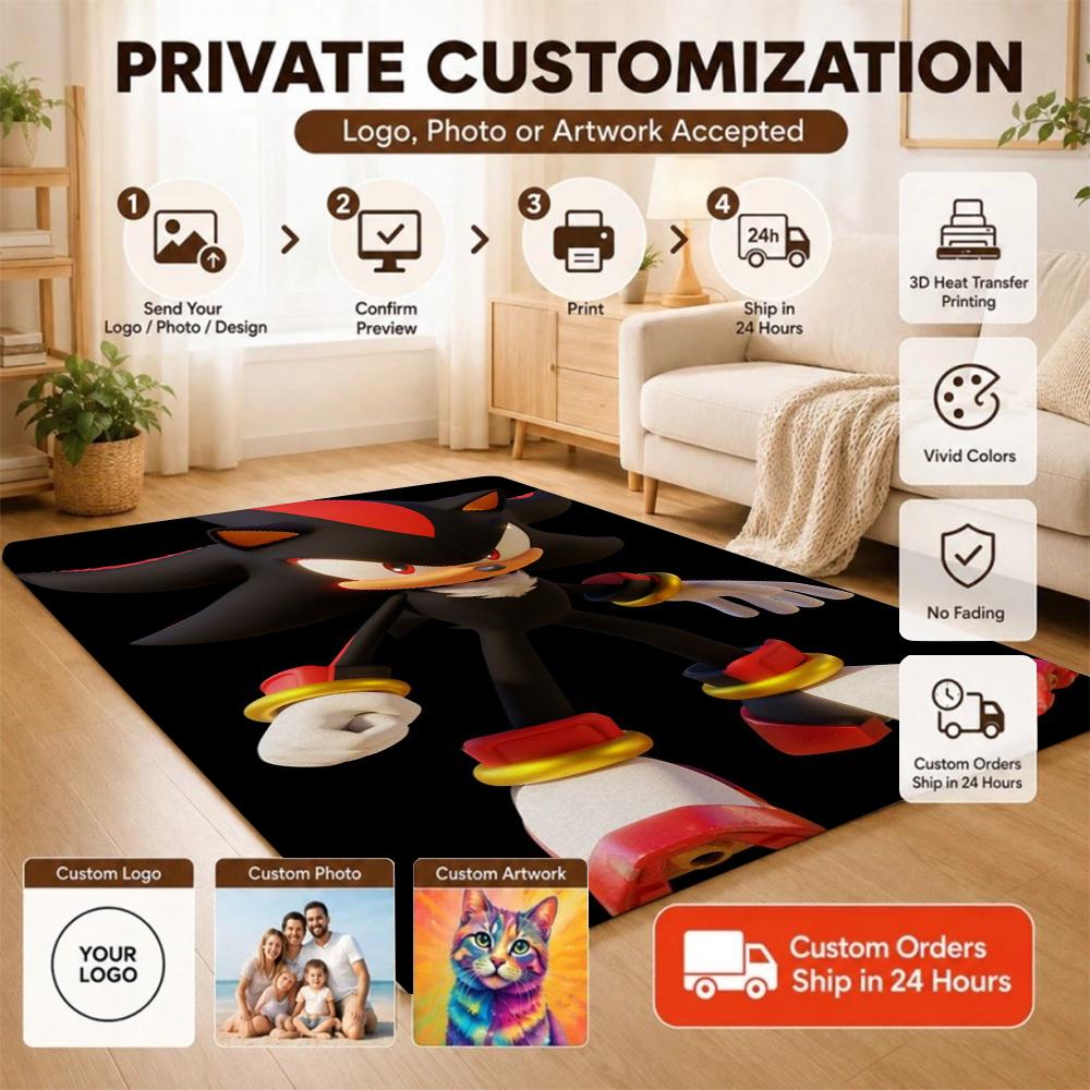 Sonic Hedgehog Carpet Bath Mat Fluffy Rug Soft Foot Mat Under Desk Mat Living Room Rug Pet Friendly