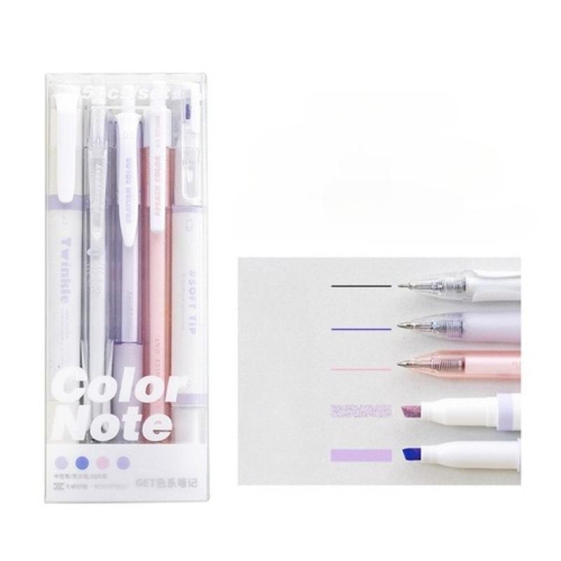 5 pièces/ensemble Ins simplicité Gel stylo coréen couleur unie 0.5MM noir mignon stylos belle papeterie stylos école étudiant/fournitures de bureau