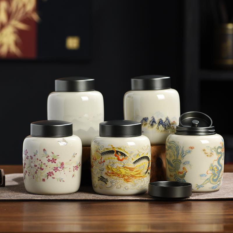 Creative Portable Mini Tea Jar Double-Layer Tin Lid Sealed Moisture-Proof Storage Pot Art Retro Decorative Jar Home Decor Craft