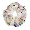 Floral Scrunchies Satin Scrunchies Embroidery Flower Scrunchies Aesthetic Elastic Hair Band No Damage Hair Ties Blossom Ponytail Holders for Women