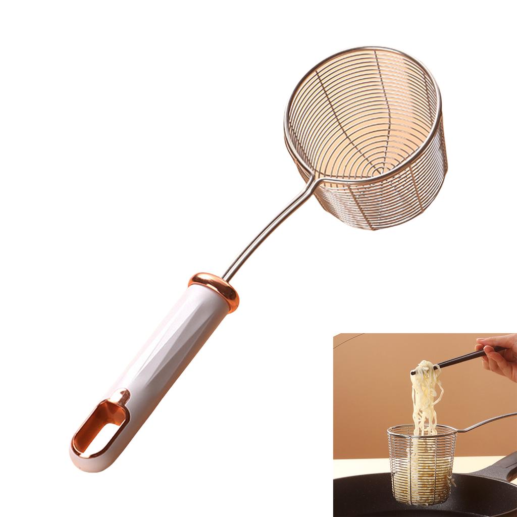 Ergonomic Handle Skimmer Spoon Stainless Steel Strainer Ladle Colander for Blanching Vegetables and Skimming Impurities