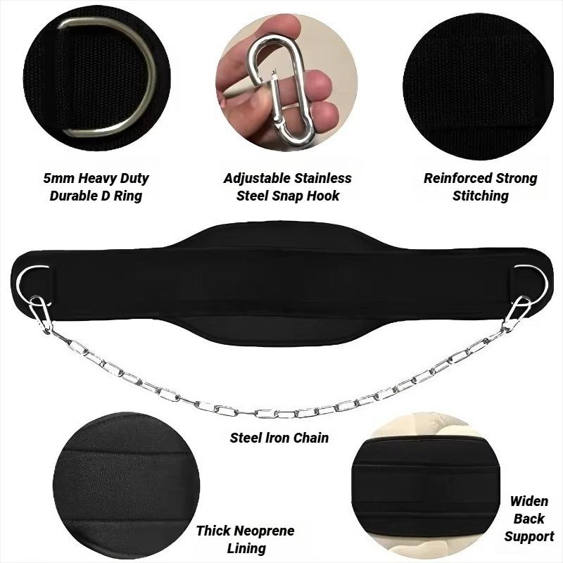 Neuer Stil Gewichtheben Rücken Gym mit Kette für Fitness Bodybuilding Klimmzug Krafttraining Last Hüftgurt Verdicken