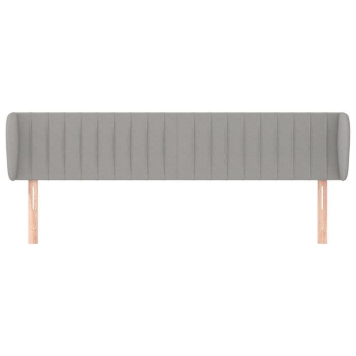 VidaXL Headboard with Ears Light Grey 203x23x78-88 Cm Fabric3117404