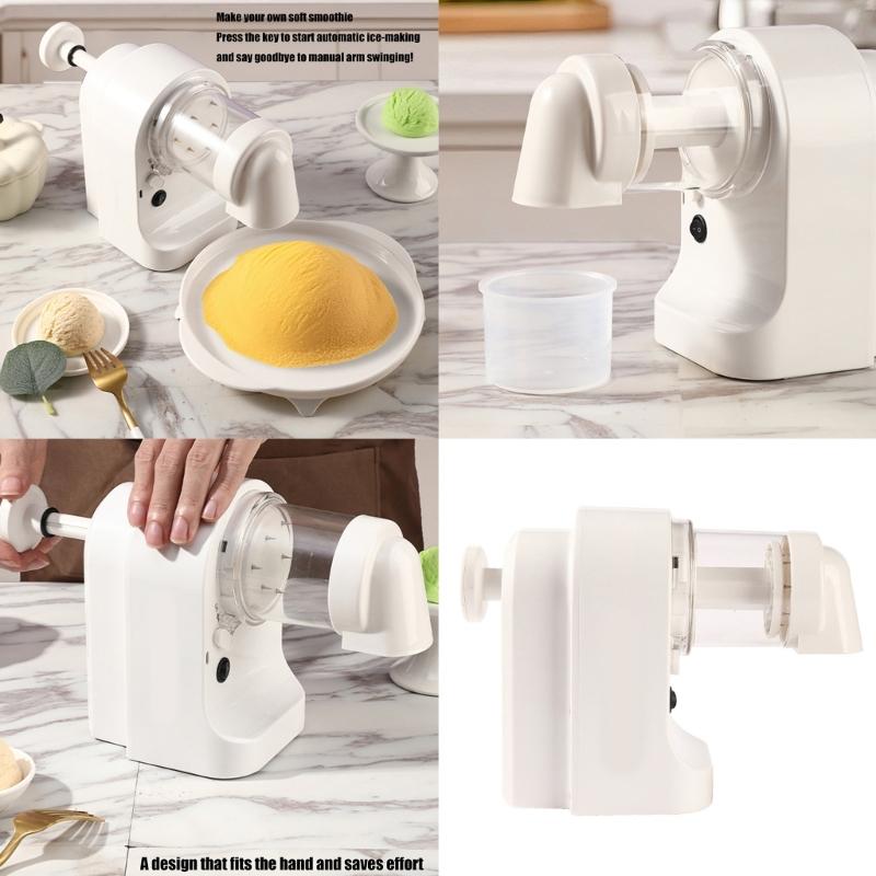 Ice Shaving Machine With Detachable Parts 420 Stainless Steel Blade Dishwasher Safe Ice Crusher For Dessert