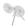 Dual Head Desk Fan with Tripod USB 3 Speeds Multi Angle Adjustable Outdoor Desk Fan for Camping Fishing Picnic