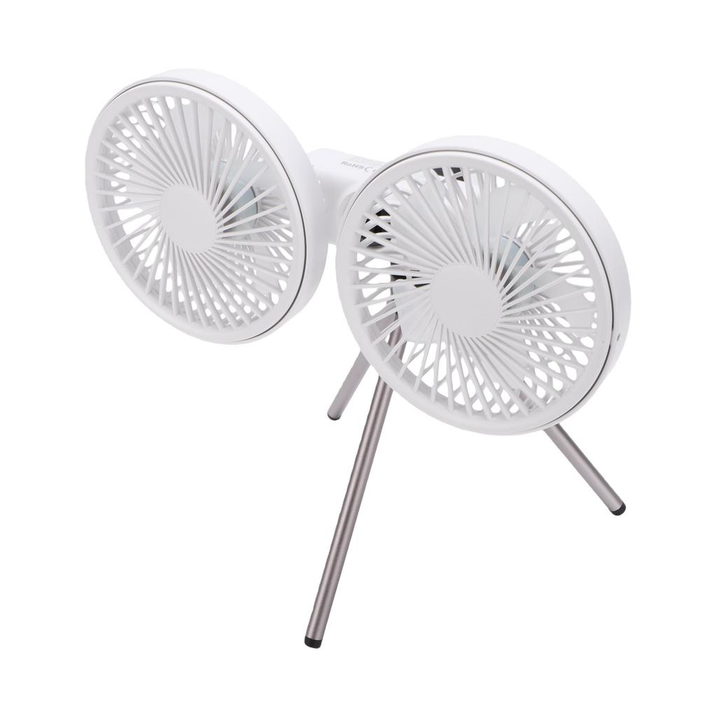 Dual Head Desk Fan with Tripod USB 3 Speeds Multi Angle Adjustable Outdoor Desk Fan for Camping Fishing Picnic