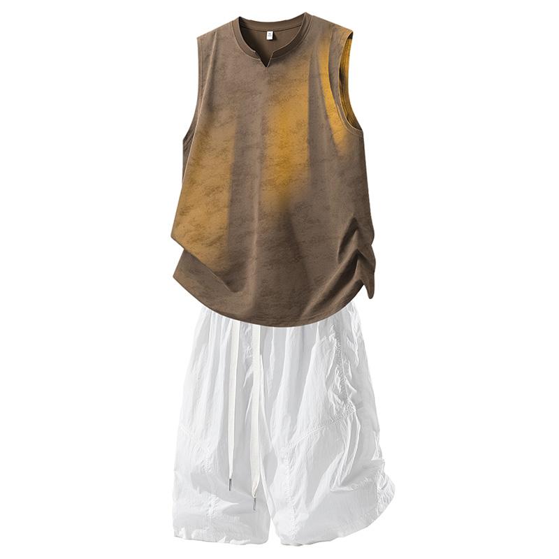 Casual Sports Suit Men s Short Sleeved Suit Men s Two-piece Set 2XL