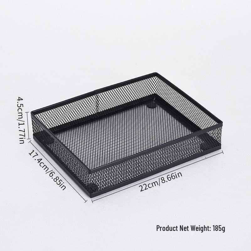 Set of 3 Metal File Holders with Multi-Compartment Cutlery Trays for Desktop Organization