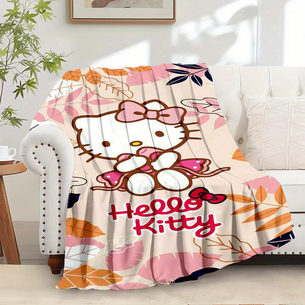 

1pc Hello Kitty Autumn Leaves Blanket - Seasonal Home Decor, All Seasons, Comfortable and Machine Washable, Perfect Gift for Everyone, Perfe 130x150cm