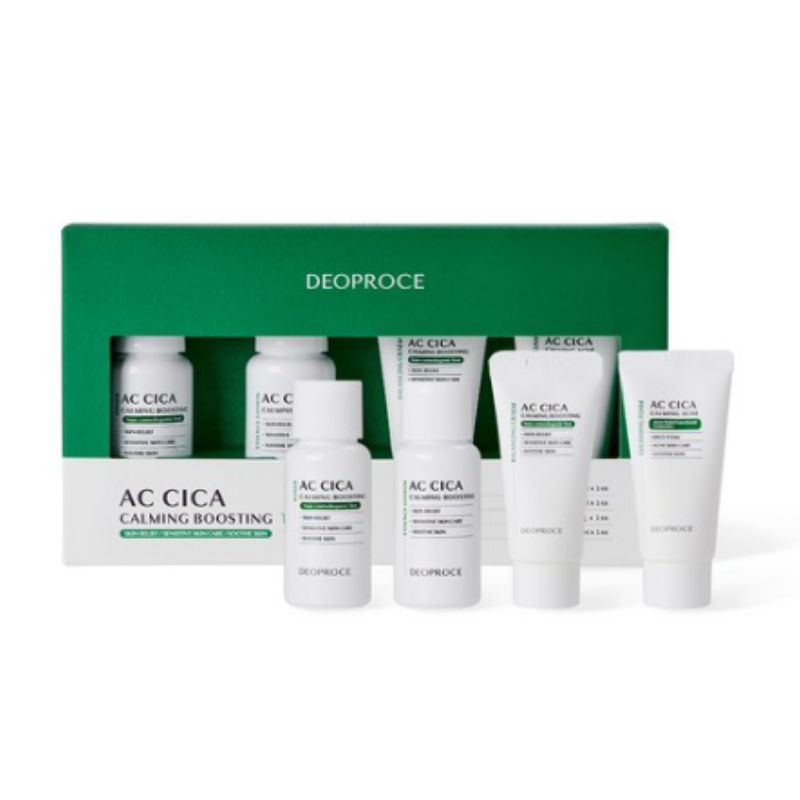 DEOPROCE AC Cica Calming Boosting Trial Kit 4-Piece Set – Soothing Skincare Set for Sensitive & Blemish-Prone Skin
