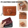 Fashion PU Leather Mini Card Wallet Heart Shaped Multi-card Coin Purse Card Bag Women Men Cash Coin Bag