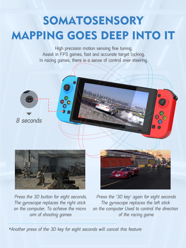 Kabelloses Stretching-Gamepad für Nintendo Switch OLED/Lite Konsole Pro Gamecontroller mit Turbo-Funktion für Mobiltelefon