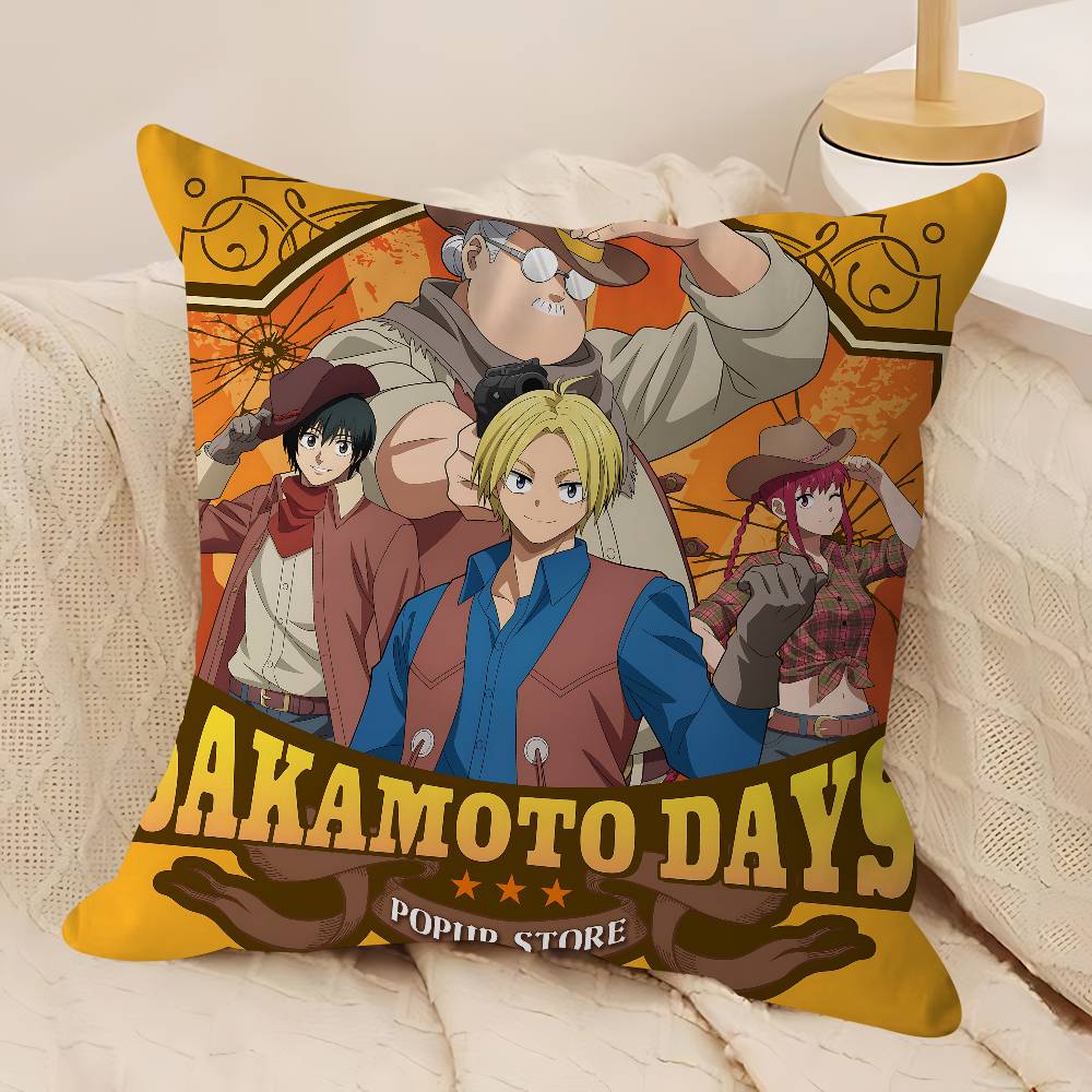 Anime S-Sakamoto-Days Kuddfodral Örngott Dekor Kuddvar Tryckt Kuddfodral För Soffa