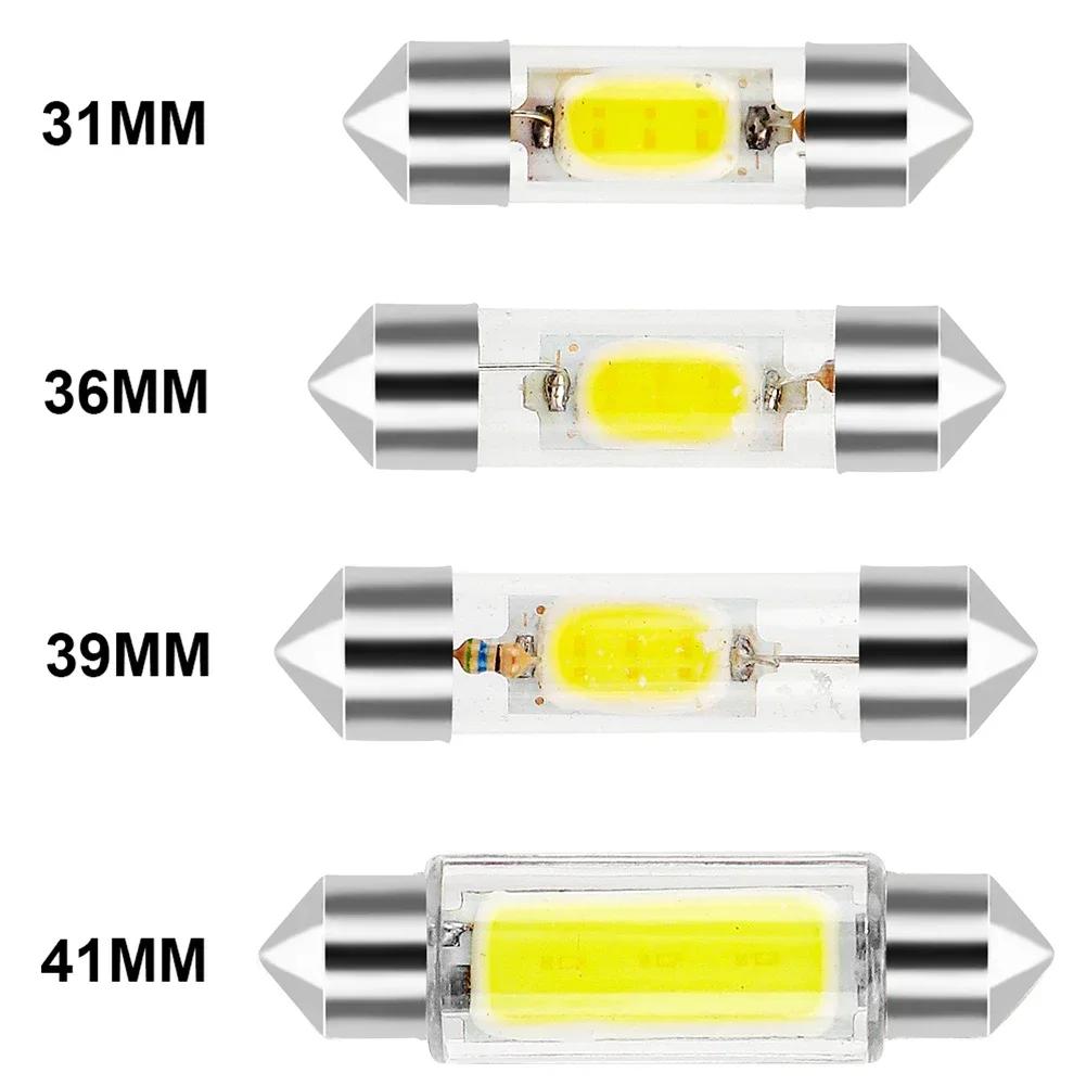 10Pcs31mm 36mm 39mm 41mm C5W C10W LED Bulb Canbus Festoon Auto White Led Car Interior Light Dome Reading License Plate Lamp 12V