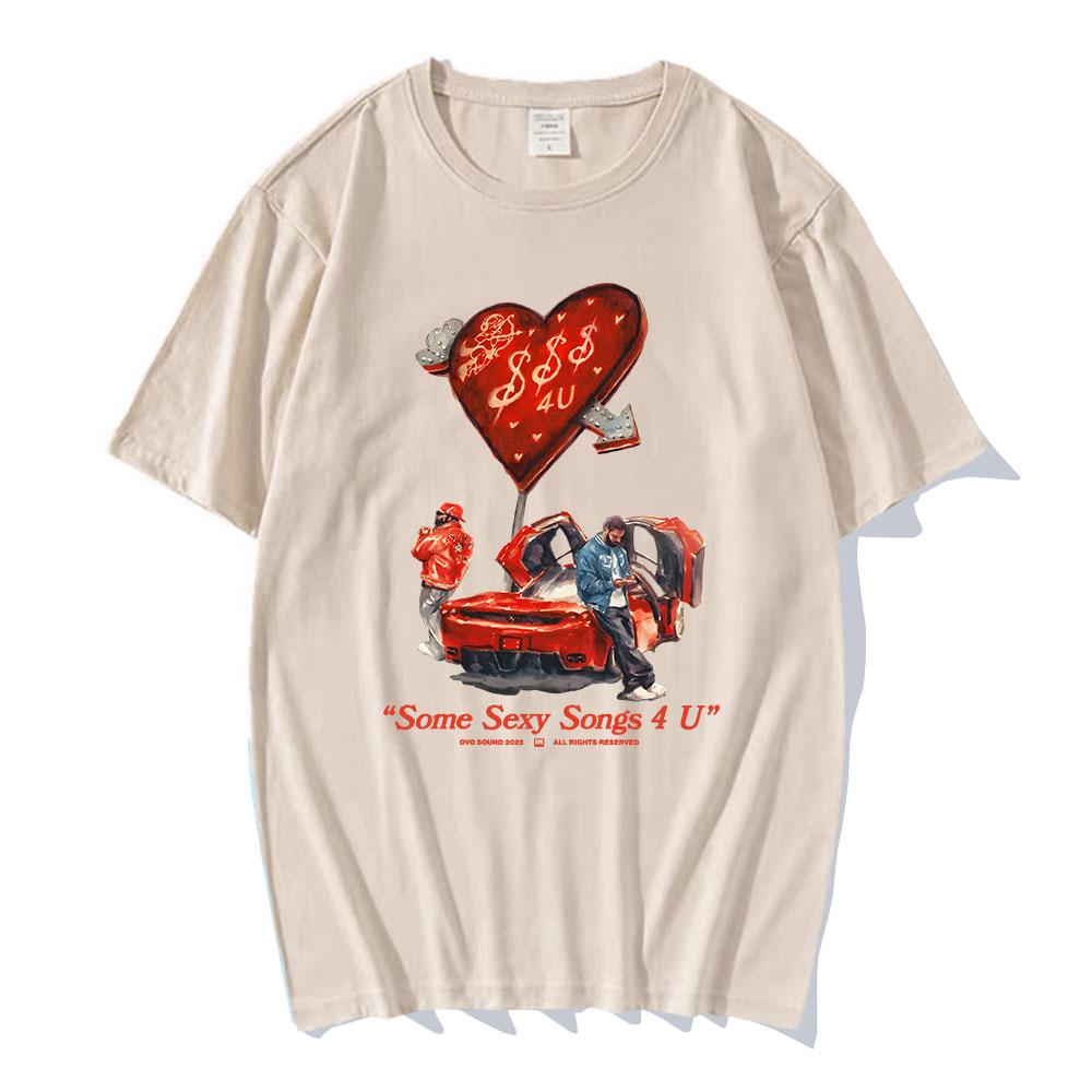PARTYNEXTDOOR & Drake $ome $exy $ongs 4 U Tshirts Short Sleeve Cotton Soft Tee-shirt Unisex Streetwear Male T-shirt Hip Hop Tees