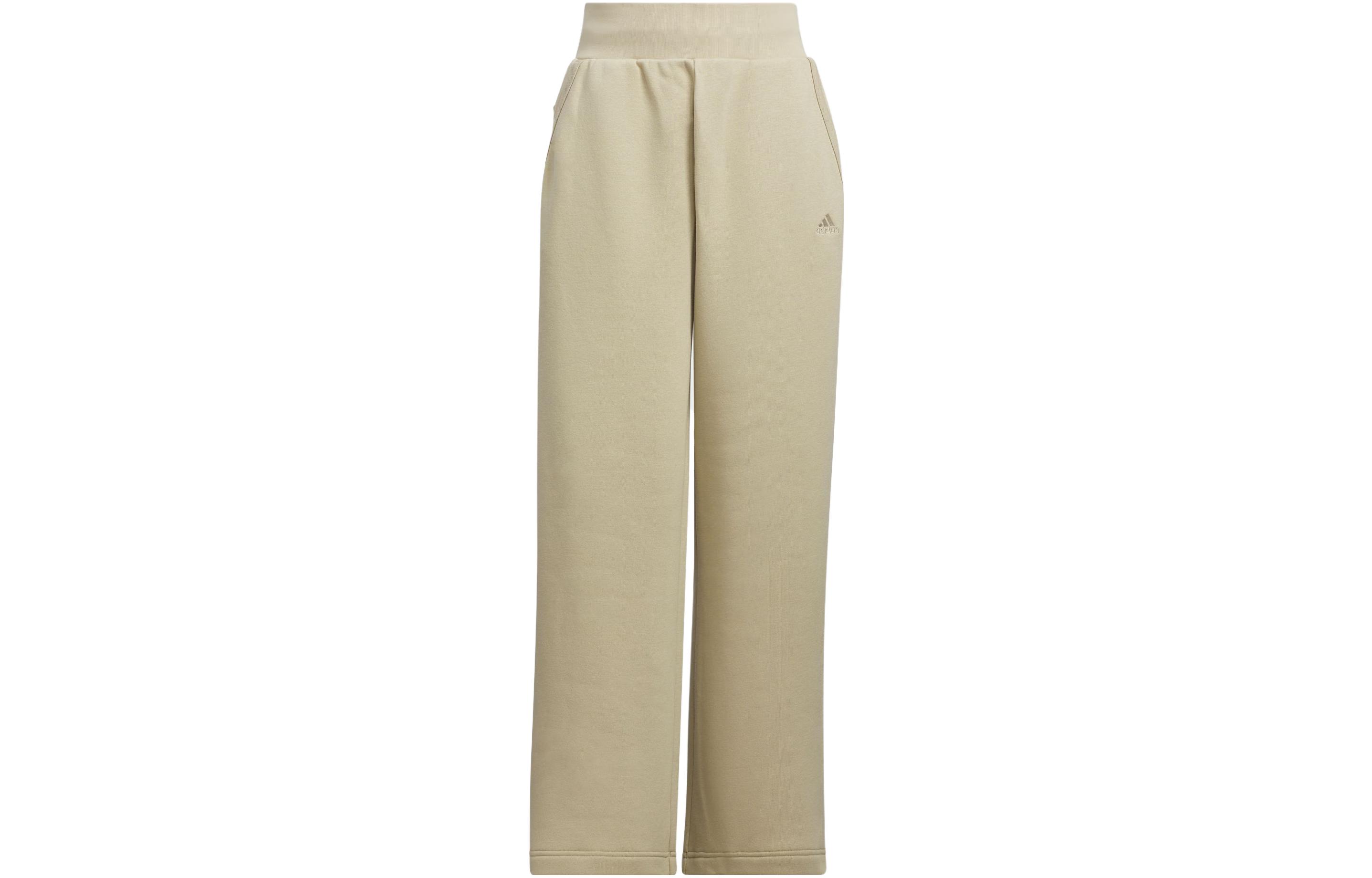Adidas Knitted Sweatpants Women s Grassland Brown Moderate Wide Leg Pants IY4279 XL