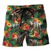 Funny 3D Printing Dinosaur Beach Shorts For Men Street Drawstring Swimming Trunks Kids Summer Animal Pattern Surfboard Shorts