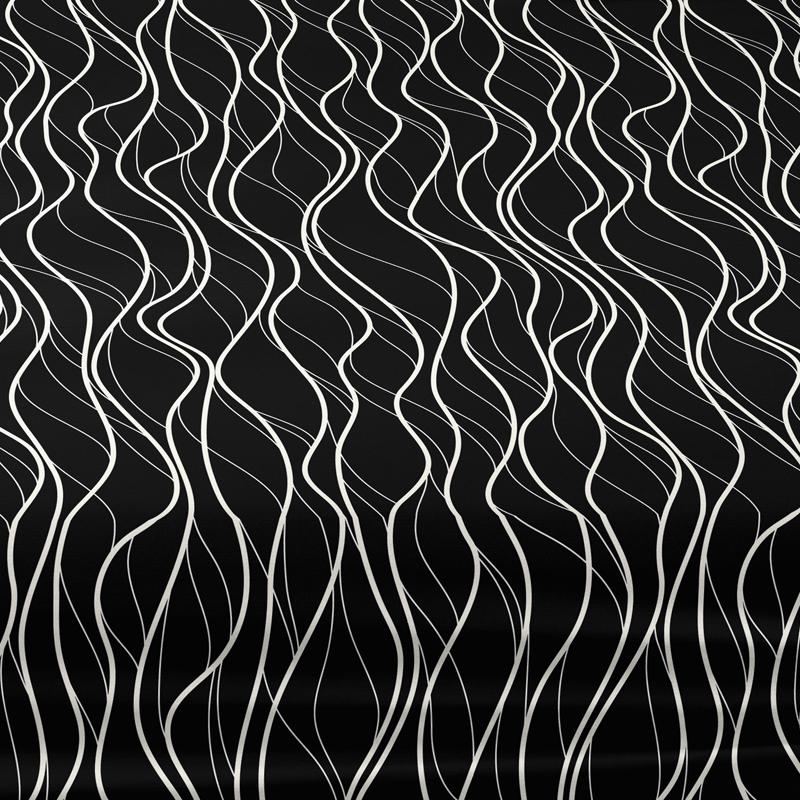 1 Piece Of Black Background White Wave Pattern Matte Bedsheet, Bedroom Printed Bedspread, Bedding (Excluding Pillowcases)