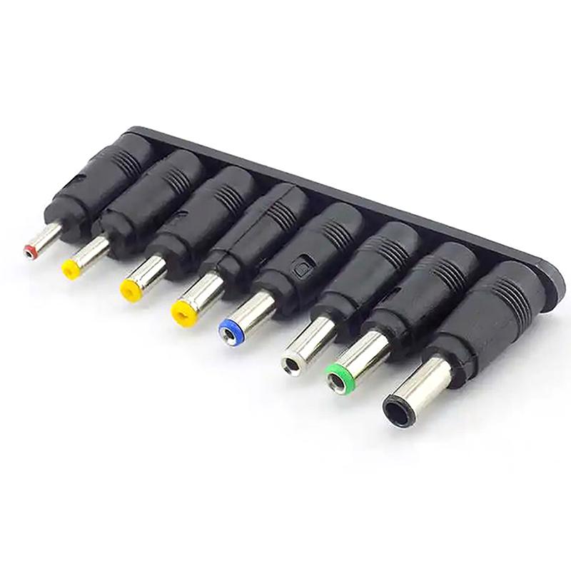 8Pcs Universal Laptop DC Power Supply Adapter Connector Plug AC DC Jack Charger Connectors Power Adapter Conversion Plug