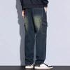 Men's Cotton Straight Cargo Jeans Trendy Multi-pocket Nostalgic Loose Trousers Man American Vintage Fashion Denim Pants