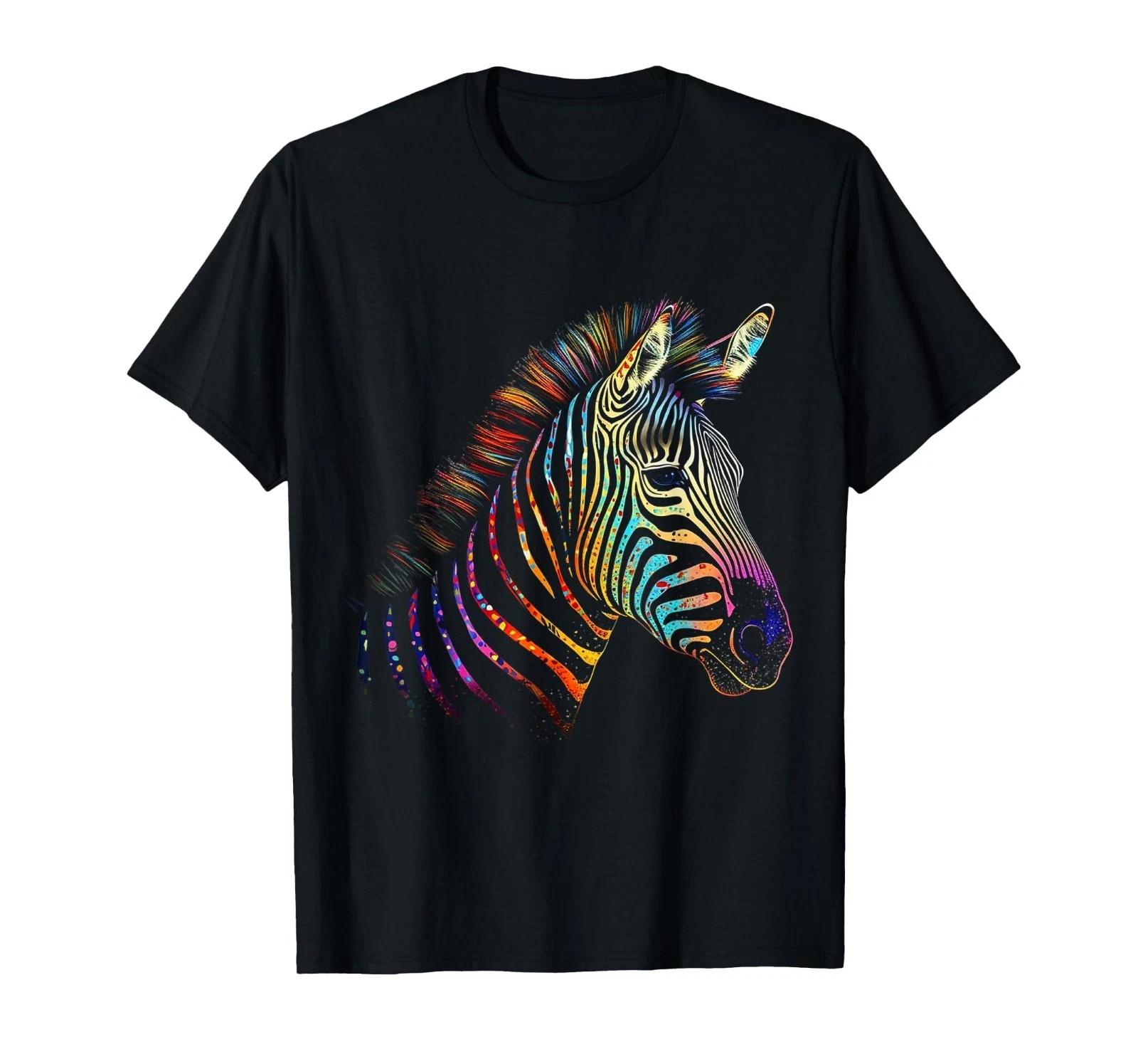

Zebra Colourful - Art Animal Zoo Animal Lovers Zebra T-Shirt 4XL