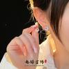 Round Diamond-Encrusted Zircon Cold Wind Stud Earrings Niche Design Sense Light Luxury High Sense Earrings Women