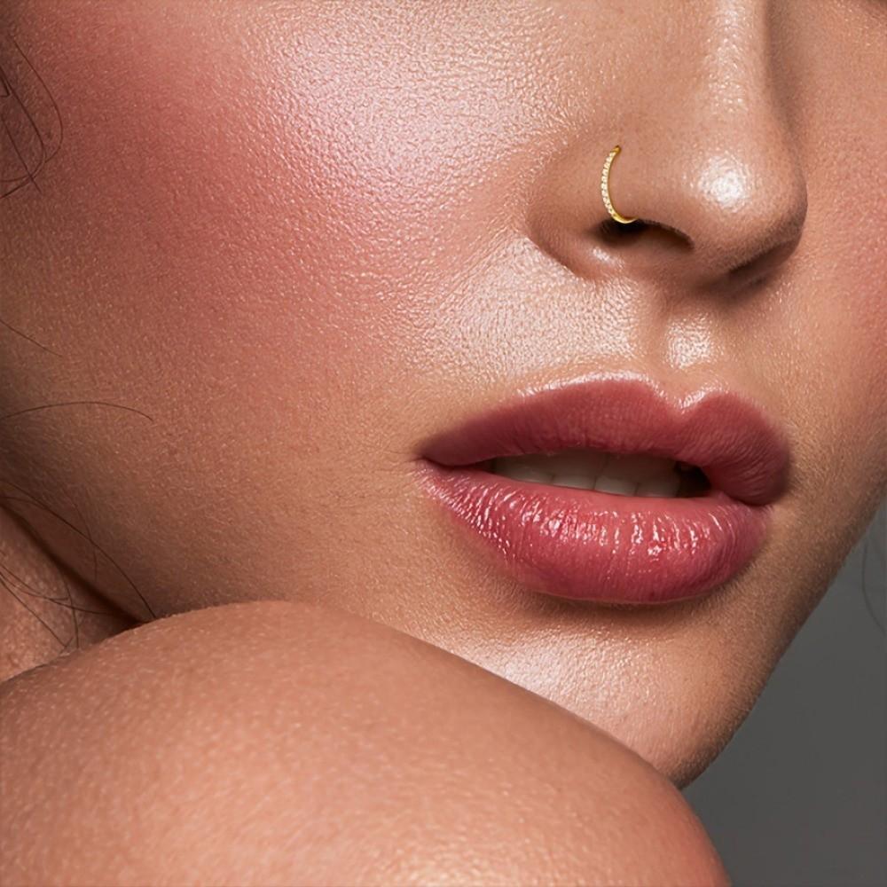 D Shape Ear Cartilage Piercing CZ 16G Nose Ring Hoop Septum Ring  Conch Helix Piercing