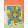 Wood Puzzle Block Geometric Shape Toddler Puzzle Early Learning Education Jigsaw Puzzle Montessori Geometric Buckle Board Game
