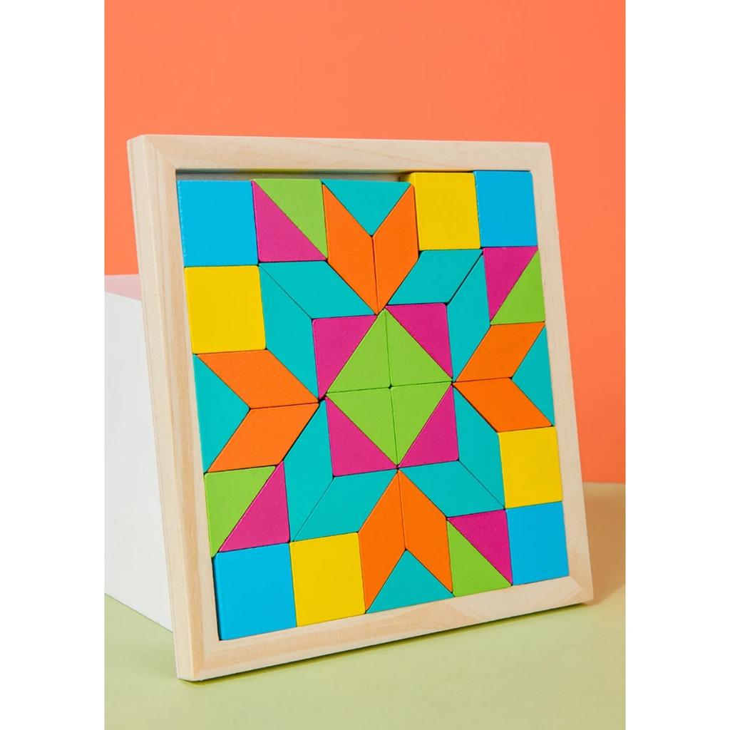 Wood Puzzle Block Geometric Shape Toddler Puzzle Early Learning Education Jigsaw Puzzle Montessori Geometric Buckle Board Game
