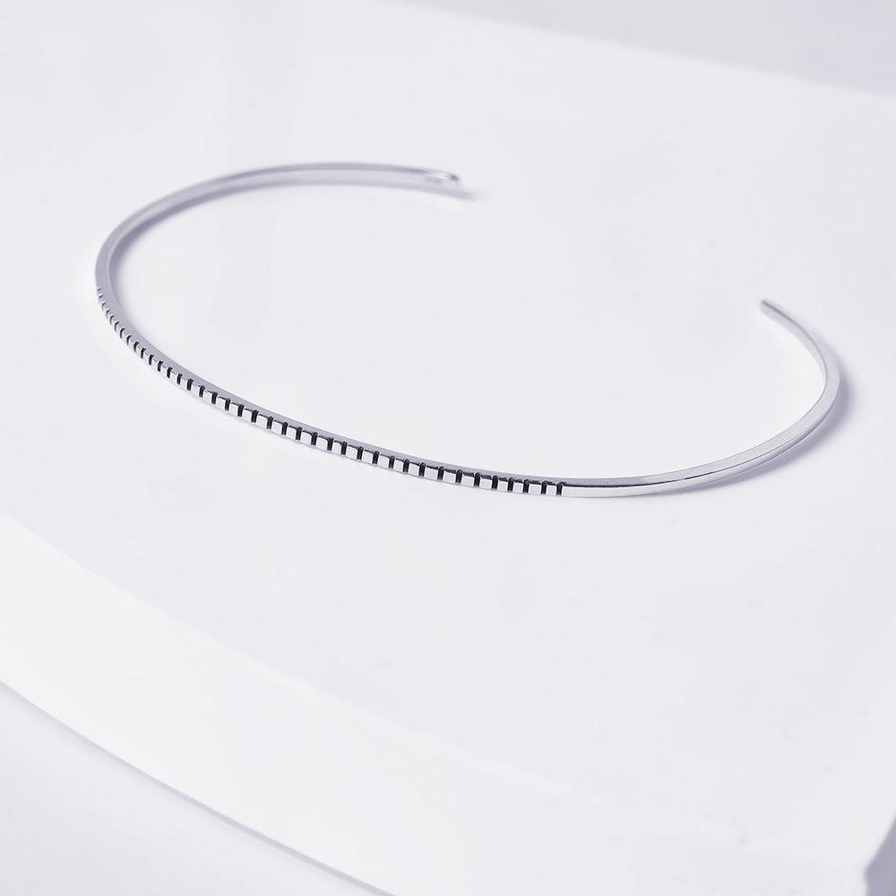Silver925 Infinite Brick Bangle Bracelet