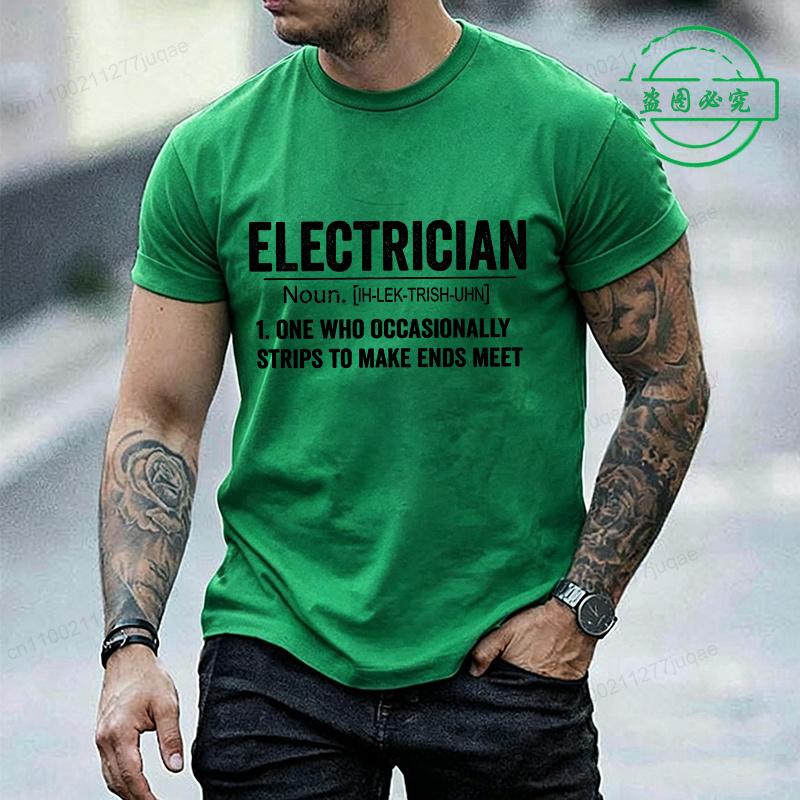 Unisexs Funny Tshirt Electrician Definition Print Shirts Short Sleeve Tee Tshirts Oversized Clothing Gift For Husband Unisex Papa