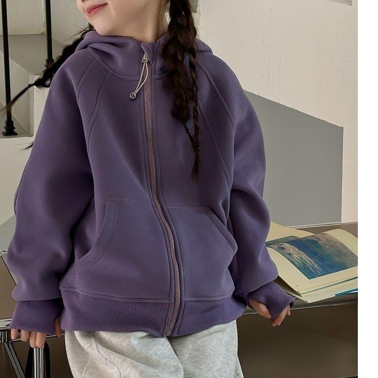 Children's Hooded Sweatshirt Jacket—Fall Casual Outerwear for Girls
