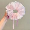 Kids French Lace Drawstring Scrunchies: Cute Hair Bows for Girls’ Bun Hairstyles, Soft Elastic Hair Ties for Toddlers’ Ponytails