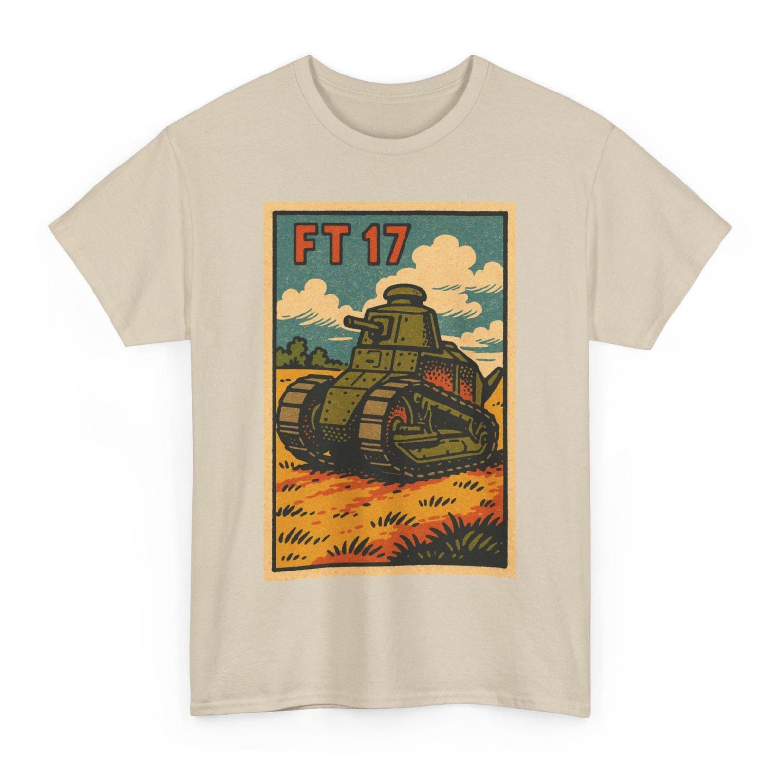 FT-17 Tank T-Shirt: Retro Comic WWI Renault - History Buff Gift M
