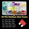 300/100/50 Pcs Small Car Fuses Automotive Blade Medium Micro Type Fuse Assortment In Box 2A/3A/5/A/7.5A/10A/15A/20A/25A/30A/35A