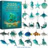 Christmas Advent Calendar with 24 Christmas Tree Ornaments Advent Countdown Calendar for Ocean Themed Holiday Surprises Gift