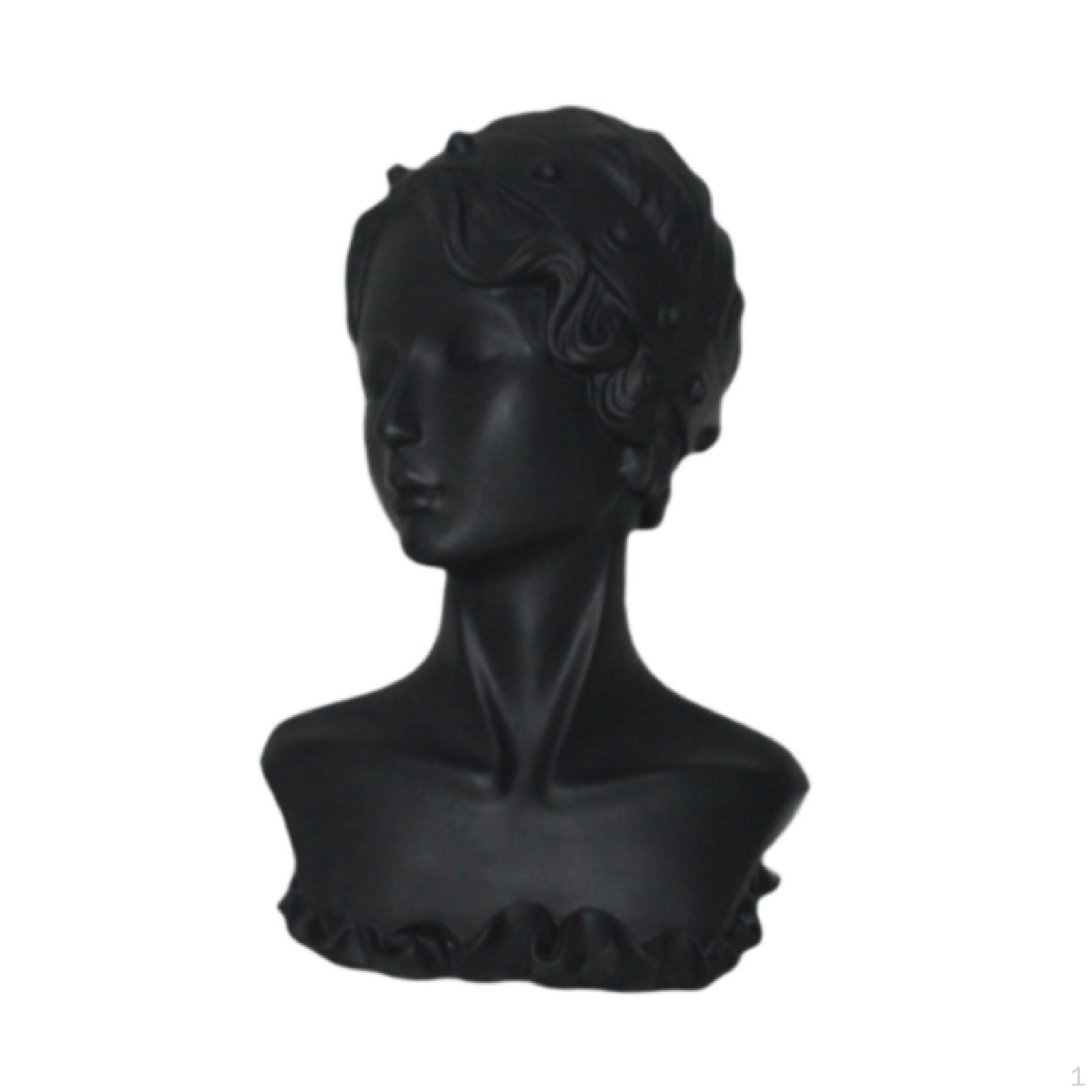 

Манекен-подставка для серег для презентации ювелирных изделий, женская голова Black