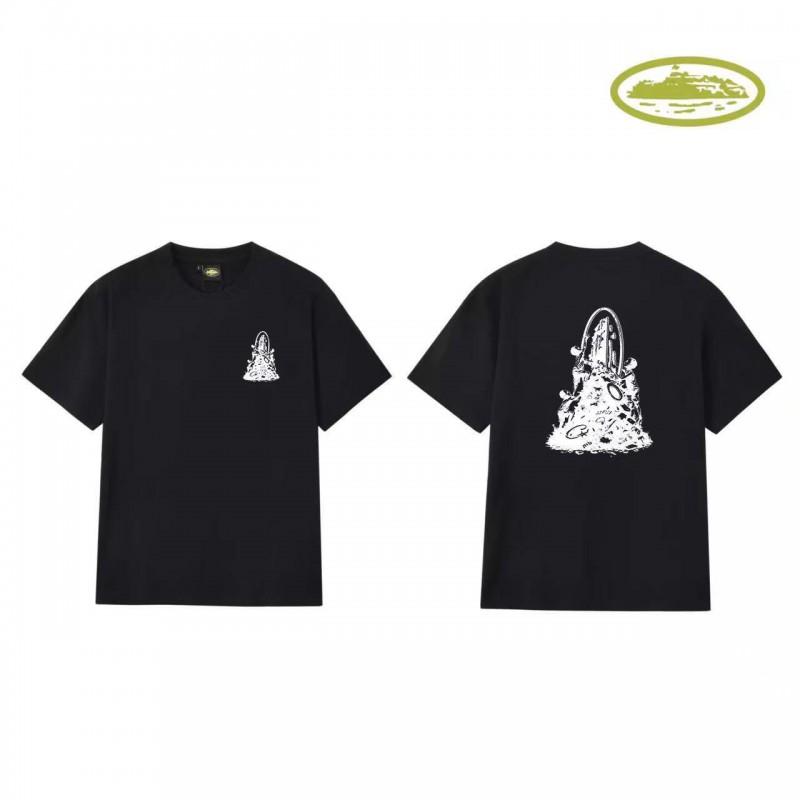 CORT Alcatraz Basic Short Sleeve T-Shirt Phantom Letter Print Couple Streetwear Teens
