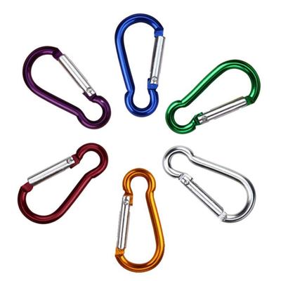 2Pcs Aluminum Alloy D Shaped Carabiner Spring Snap Clip Hooks Latch Hooks